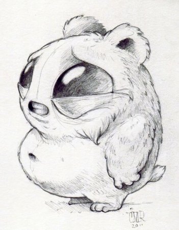 Милые зверьки карандашом