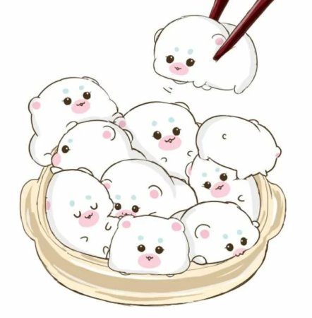 Кавайные котики с едой