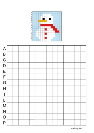 Рисунки по клеточкам новогодние