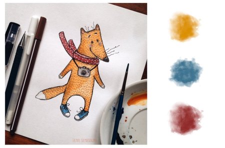 Кот скетч маркерами