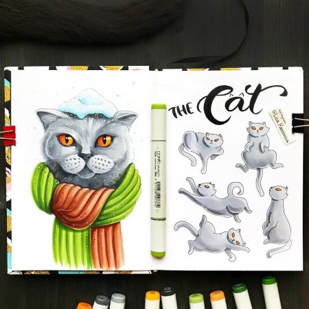 Скетчинг котенок