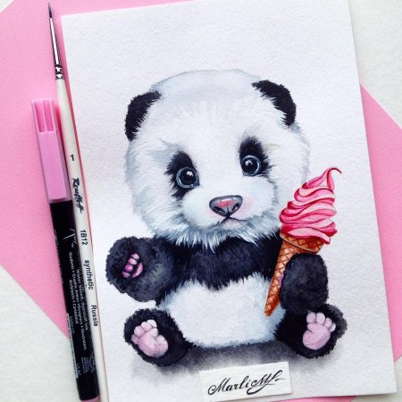 Кот скетч маркерами