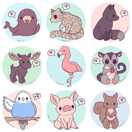 Животные в мультяшном стиле