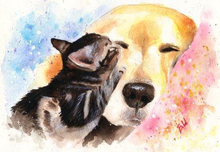 Щенок акварель