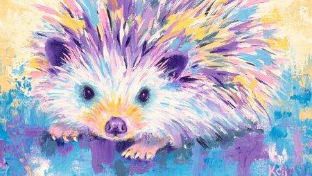 Ежик гуашью