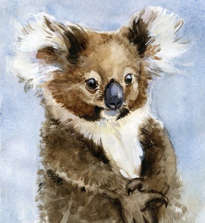 Животное акварелью