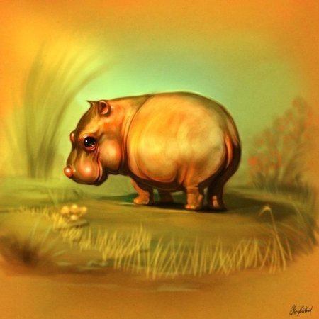 Милый носорог арт