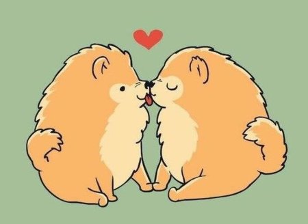 Влюбленные животные нарисованные