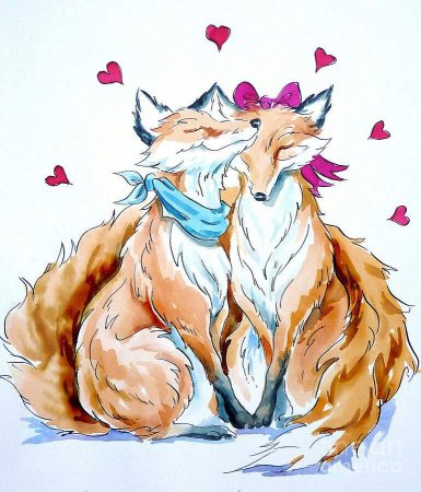 Лиса с сердечком