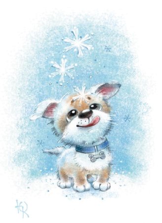 Акварельные зверюшки новогодние