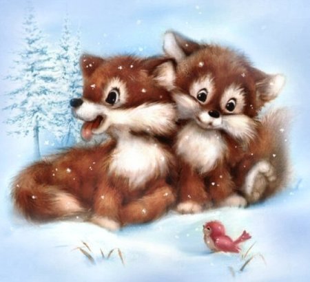 Зимние зверюшки для детей