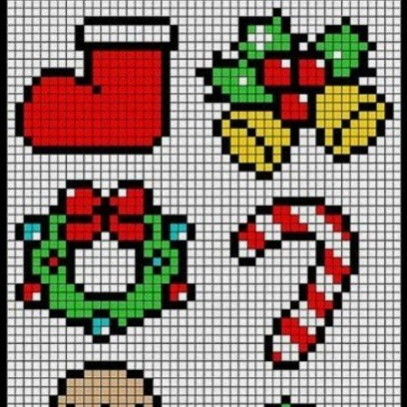 Новогодняя вышивка по клеточкам