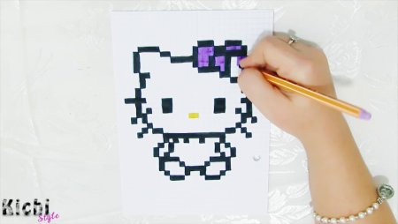 Хеллоу Китти по клеточкам маленькая