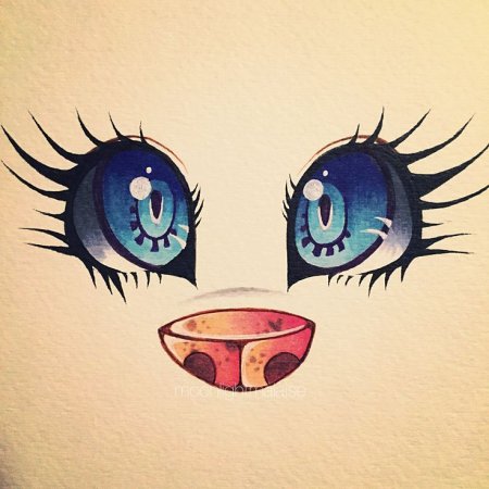 Милая стилистика рисования глаза