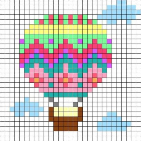 Рисунки по клеточкам в тетради цветные