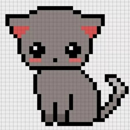 Рисунки по клеточкам котики