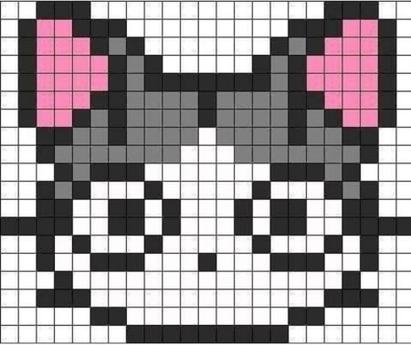 Кошачья мордочка по клеткам