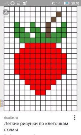 Рисунки по клеточкам клубника