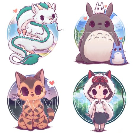 Стикеры Чиби животные Наоми Лорд
