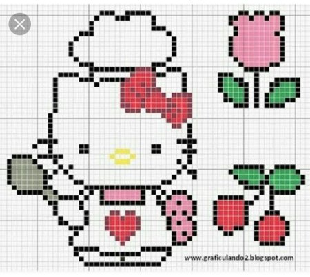 Вышивка Хэллоу Китти