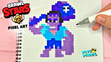 Эдгар из Brawl Stars по клеткам