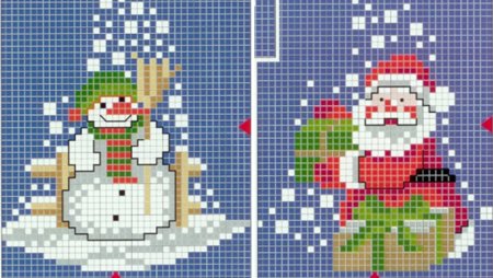 Рисование по клеточкам новый год Снегурочка