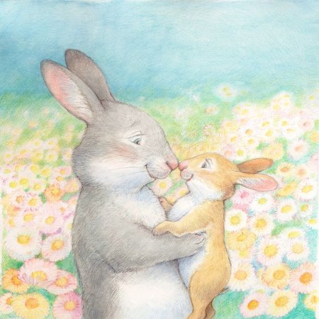 Зайчиха с зайчонком