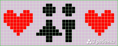 Фенечка с сердечками по схеме