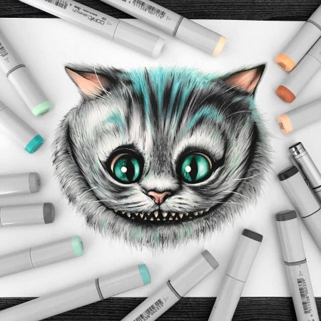 Котенок маркерами