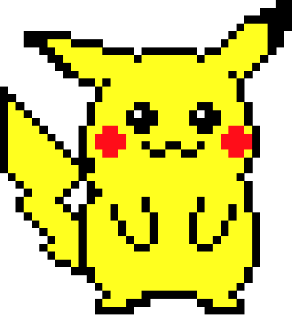 Рисование по клеточкам Пикачу