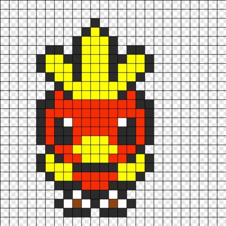 Рисунок по клеточкам легкий Пикачу