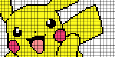 Покемон Пикачу схема вышивки крестиком