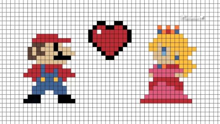 Марио пиксельная принцесса Пич