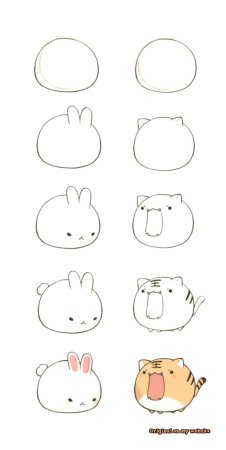 Рисунок котенка поэтапно