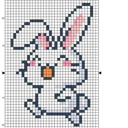 Рисунки по клеточкам заяц