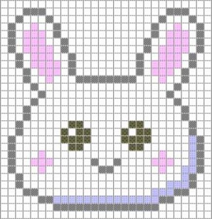 Заяц жаккард схема вязания