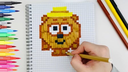 Рисунки по клеточкам Смешарики