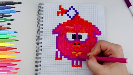 Нюша Смешарики по клеточкам