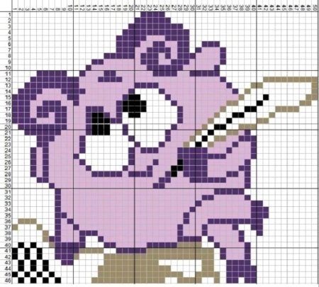 Рисунки по клеточкам Смешарики