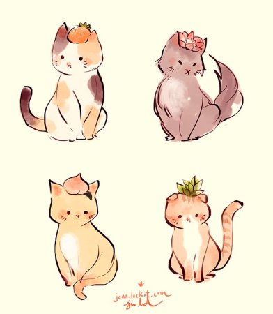 Кошка рисунок милый