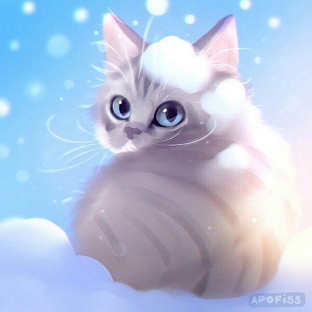 Милая кошка арт