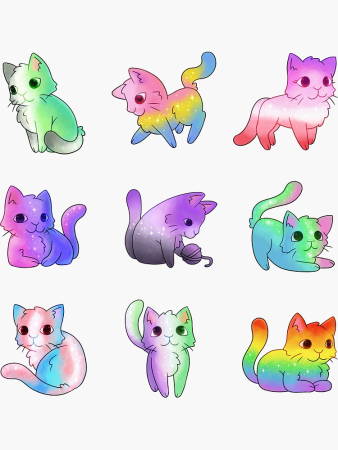 Заготовки для наклеек котики