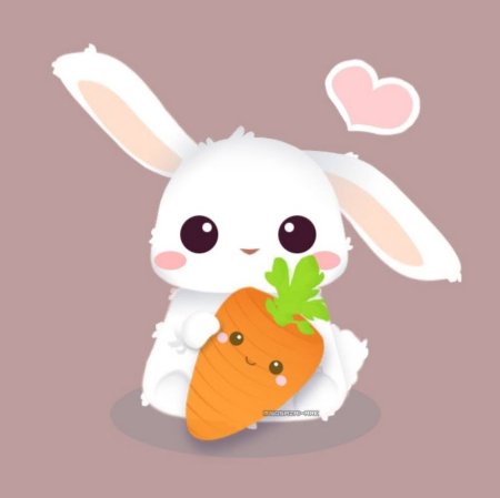 Милый зайчик с морковкой
