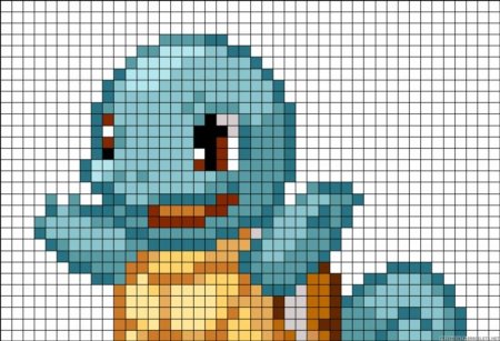 Рисование по клеточкам для детей покемон