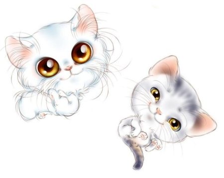 Милые котики для срисовки