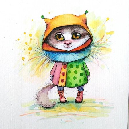 Акварельные котики