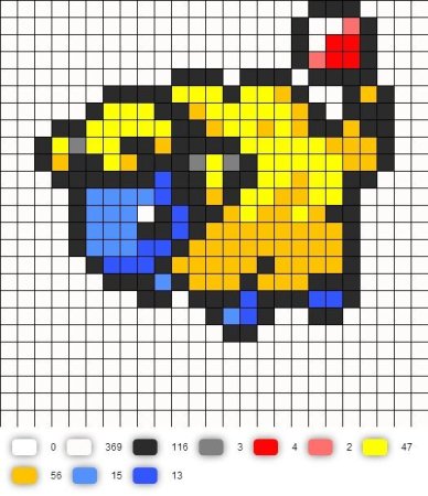 Рисунки по клеточкам в тетради покемоны
