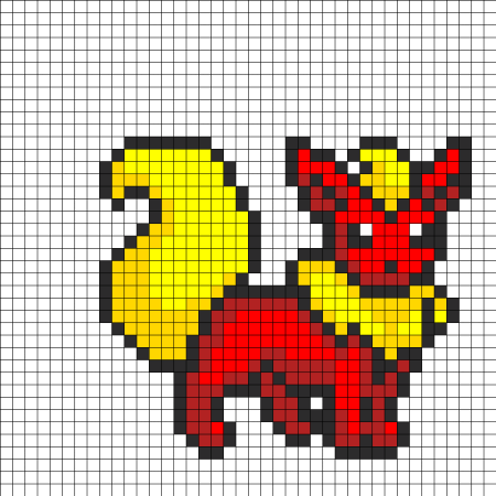 Рисование по клеточкам покемоны