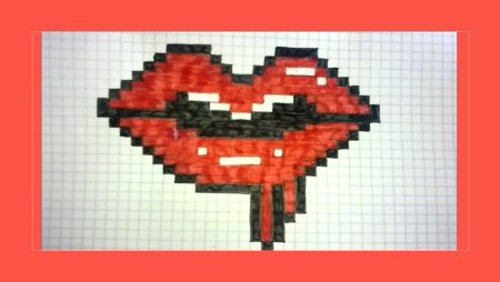 Рисование по клеточкам губы