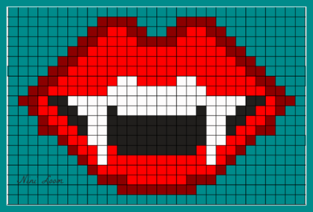 Рисунки в клеточку губы